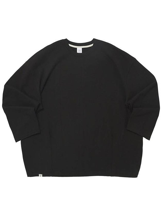 HEAVY TERRY BALLOON SWEAT BOX TEE Black - A NOTHING - BALAAN 2