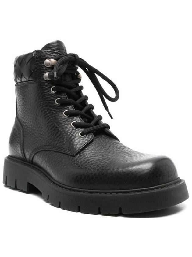 Haddock Leather Combat Boots Black - BOTTEGA VENETA - BALAAN 3