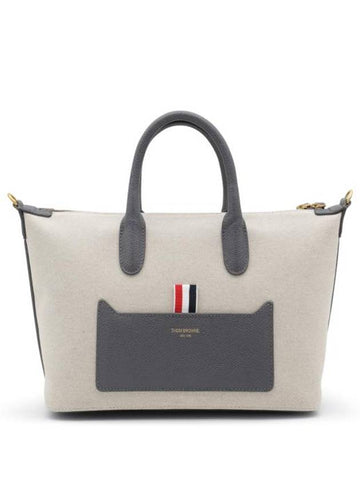 Grosgrain Loop Tote Bag Beige - THOM BROWNE - BALAAN 1