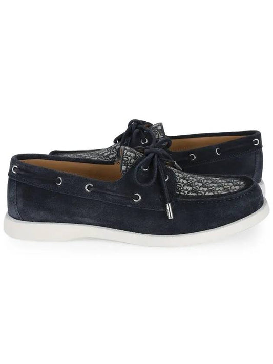 24 S Men s Suede Oblique Granville Boat Shoes Navy Blue 3DE384ZYJ 561 - DIOR - BALAAN 2