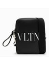 logo zipper calfskin cross bag black - VALENTINO - BALAAN 1