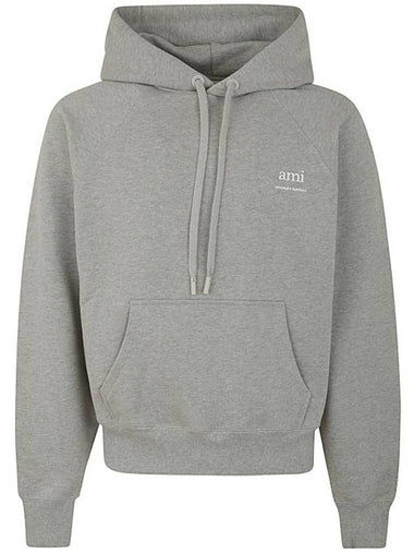 Alexandre Mattiussi Logo Print Hoodie Grey - AMI - BALAAN 1