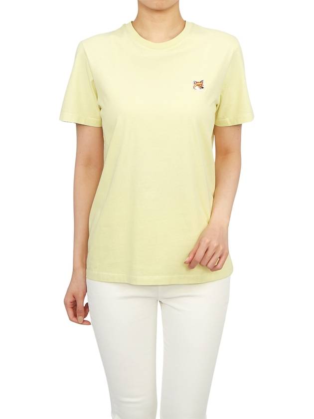 Fox Head Patch Regular Short Sleeve T-Shirt Chalk Yellow - MAISON KITSUNE - BALAAN 5