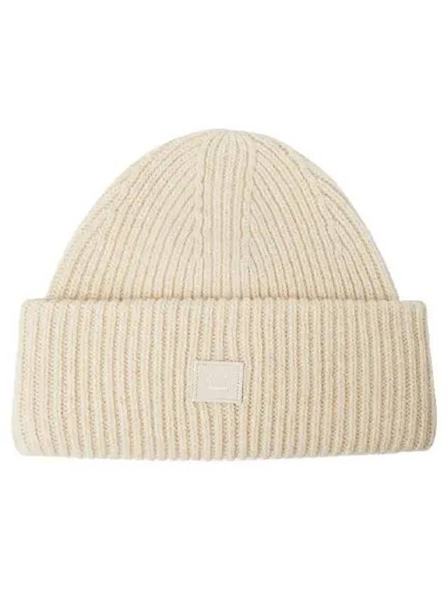 Studios Small Face Logo Beanie Oatmeal Melange - ACNE STUDIOS - BALAAN.