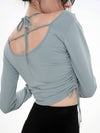 HALTER NECK SHIRRING TOP - JINJUSE - BALAAN 3