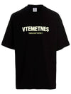 Neon Logo Printing Short Sleeve T-Shirt Black - VETEMENTS - BALAAN 1