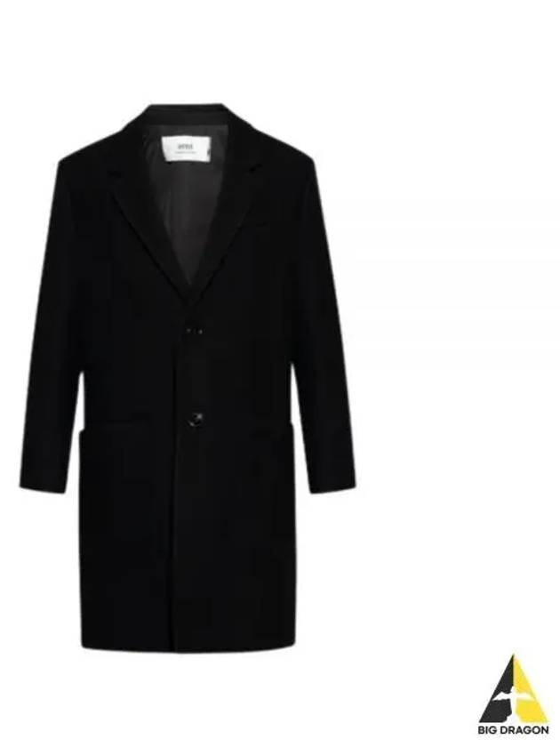 Two Button Wool Single Coat Black - AMI - BALAAN 2