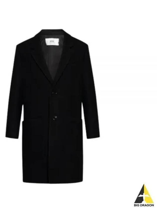 Two Button Wool Single Coat Black - AMI - BALAAN 2