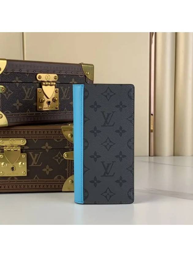 Men's Brazza Long Wallet Brown Blue - LOUIS VUITTON - BALAAN 5