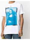 Mona Lisa Print Round Short Sleeve T-Shirt - OFF WHITE - BALAAN 3