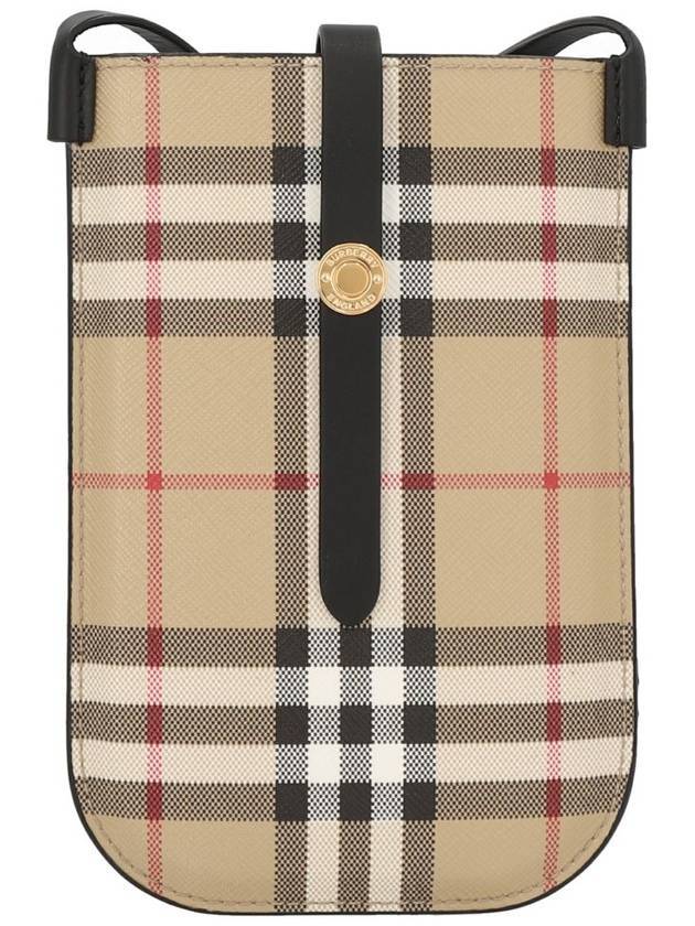 Vintage Check And Strap Phone Case Beige Black - BURBERRY - BALAAN.