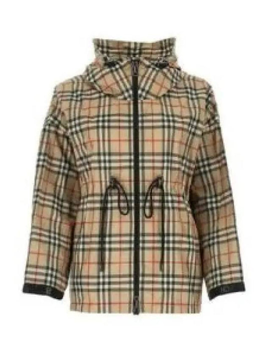 Logo Tape Vintage Check Hooded Jacket Archive Beige - BURBERRY - BALAAN 2