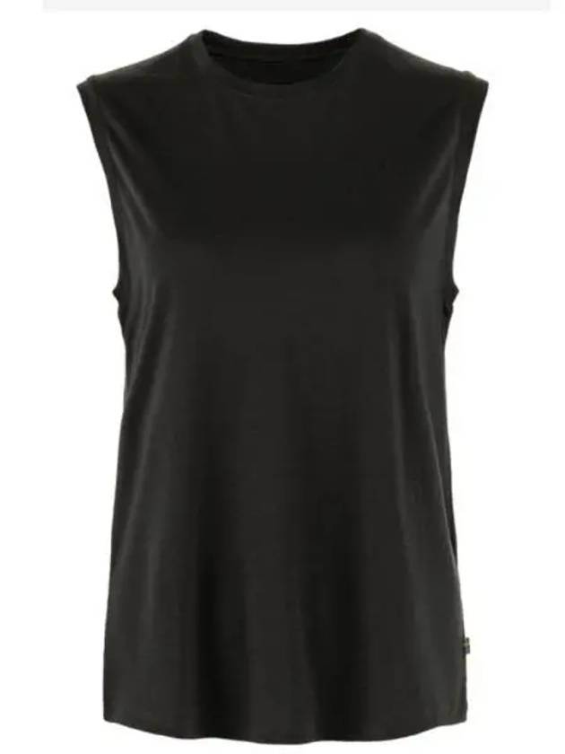 Women's Abisko Wool Tank Top Black - FJALL RAVEN - BALAAN 1