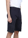 Stretch Satin Cargo Shorts Navy - CP COMPANY - BALAAN 4