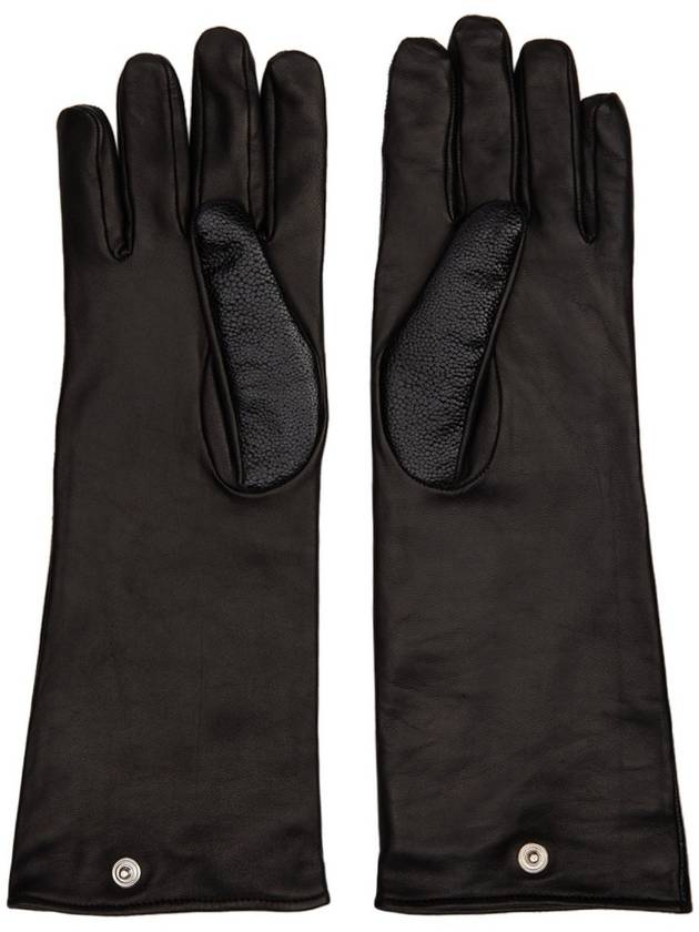 Men's Black Leather Wool Gloves - 1017 ALYX 9SM - BALAAN 3