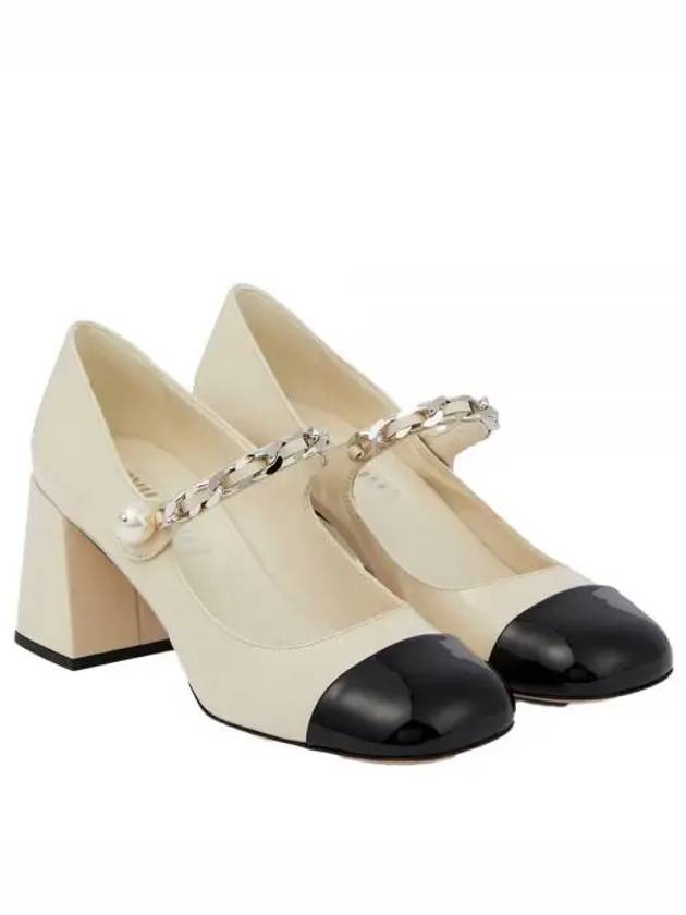 Leather Pumps Ivory Black - MIU MIU - BALAAN 2