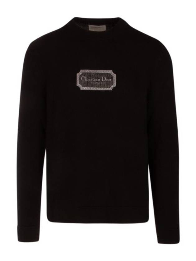 Couture Embroidered Cashmere Jersey Knit Top Black - DIOR - BALAAN 2