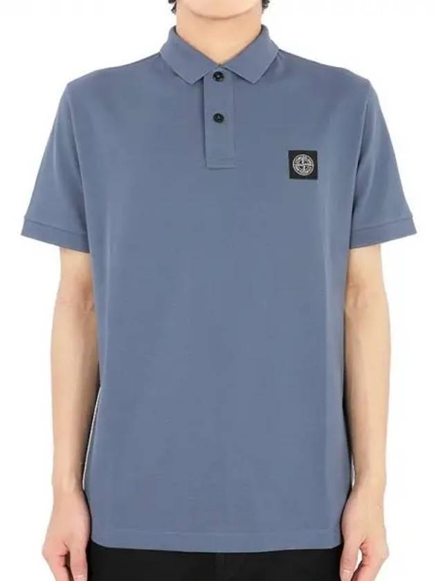 Pique Stretch Cotton Short Sleeve Polo Shirt Dark Blue - STONE ISLAND - BALAAN 2