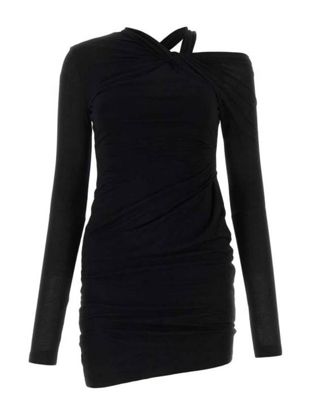 Twisted Asymmetric Mini Dress Black - HELMUT LANG - BALAAN 2