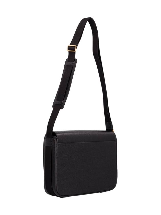 Tonal Strap Leather Reporter Cross Bag Black - THOM BROWNE - BALAAN 3