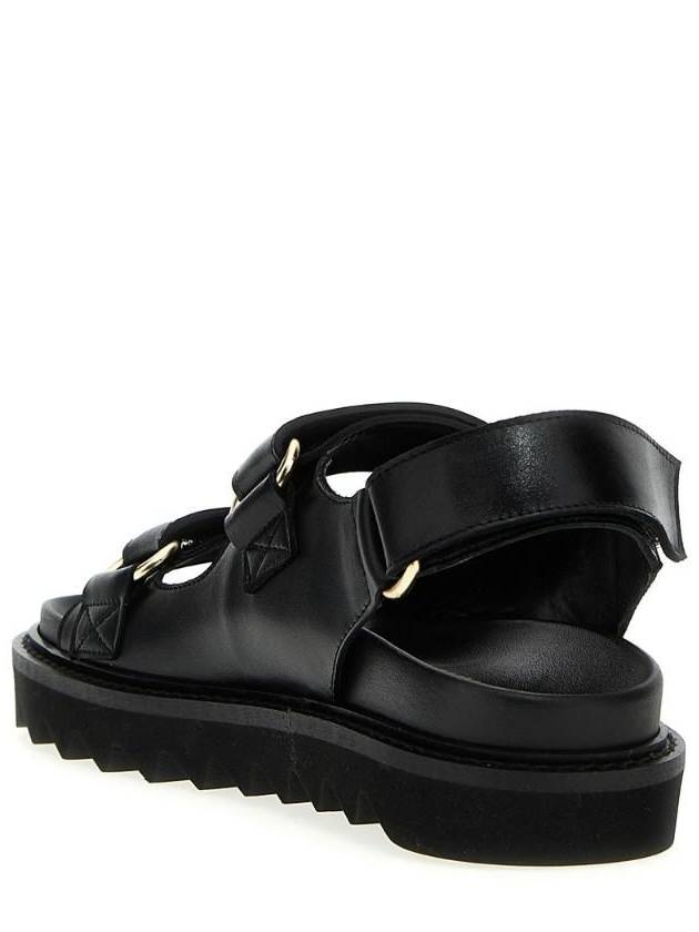 Metal Logo Sandals Black - MOSCHINO - BALAAN 3