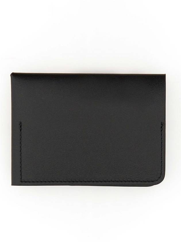 Nappa Leather Logo Folded Card Wallet Black - JIL SANDER - BALAAN 6