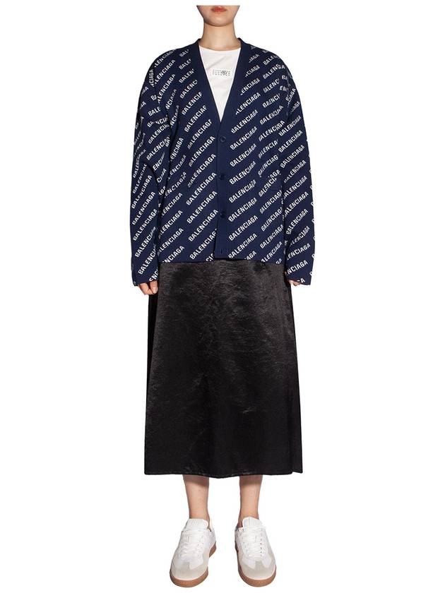 Mini Allover Logo Knit Cardigan Blue - BALENCIAGA - BALAAN 5