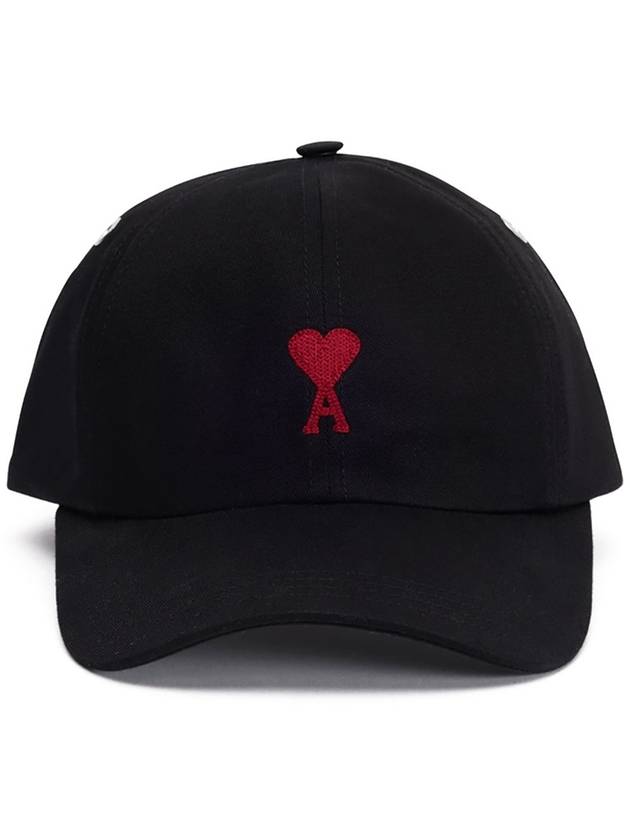 Embroidered Heart Logo Ball Cap Black - AMI - BALAAN 2