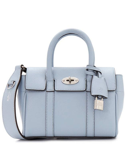 Bayswater Leather Shoulder Bag Light Blue - MULBERRY - BALAAN 2