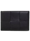 Intrecciato Lambskin Calfskin Card Wallet Black - BOTTEGA VENETA - BALAAN 2