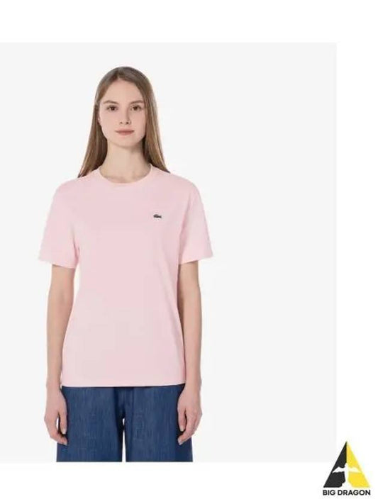 Women s basic crew neck short sleeve t shirt light pink - LACOSTE - BALAAN 1