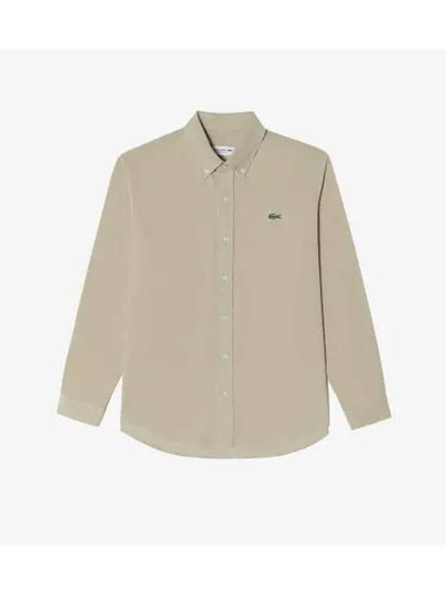 Men s Corduroy Solid Shirt Beige - LACOSTE - BALAAN 1