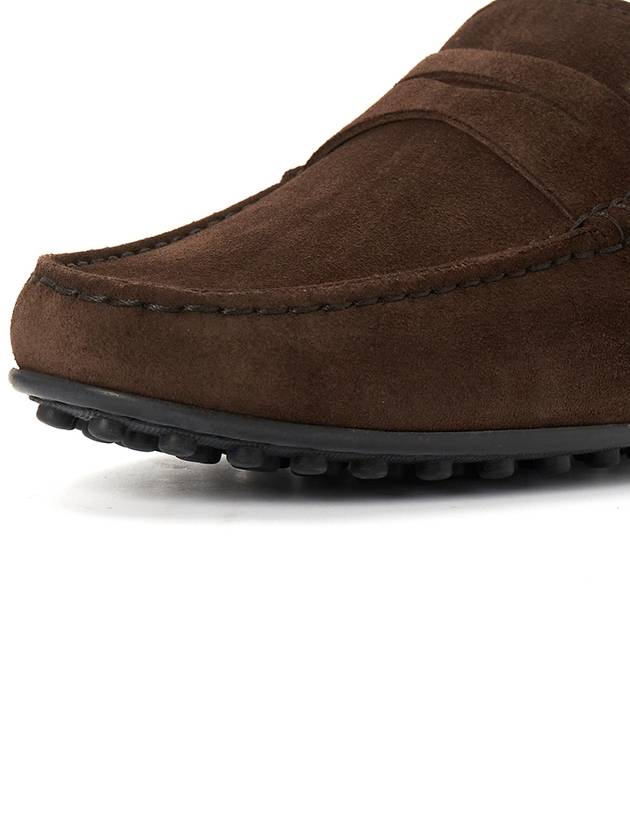 Men's City Gomino Suede Driving Shoes Brown - TOD'S - BALAAN 9