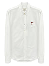 Heart Logo Oxford Shirt BFUSH063 168 - AMI - BALAAN 1