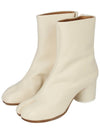 Leather Tabi Ankle Middle Boots Ivory - MAISON MARGIELA - BALAAN.