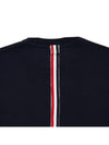 Center Back Stripe Classic Cotton Pique Relaxed Fit Short Sleeve T-Shirt Navy - THOM BROWNE - BALAAN 9