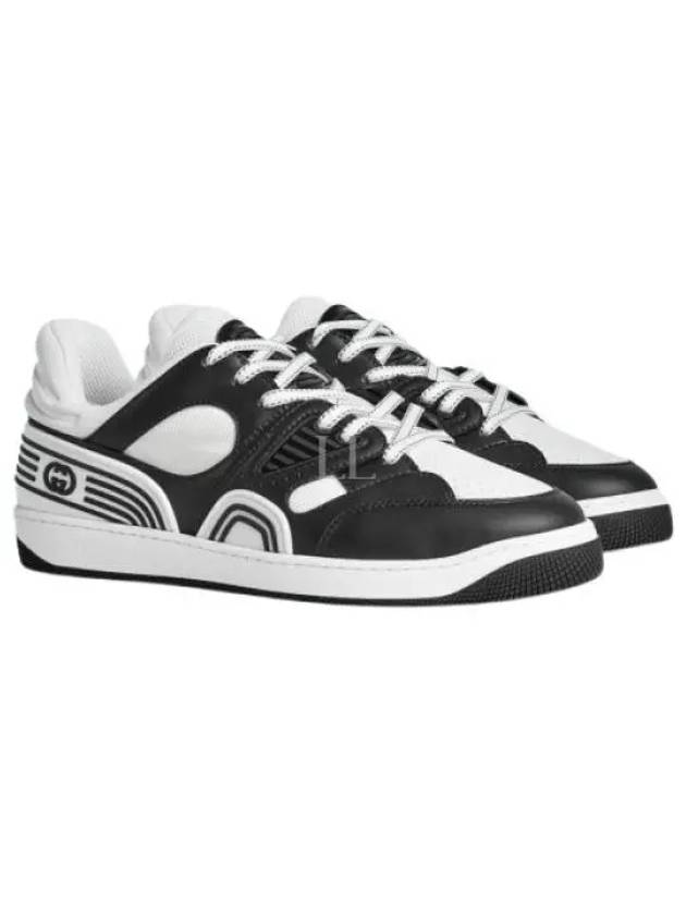 Basket Two-Tone Low Top Sneakers Black White - GUCCI - BALAAN 2