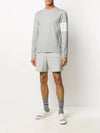 Cotton 4-bar diagonal long-sleeved T-shirt - THOM BROWNE - BALAAN 5