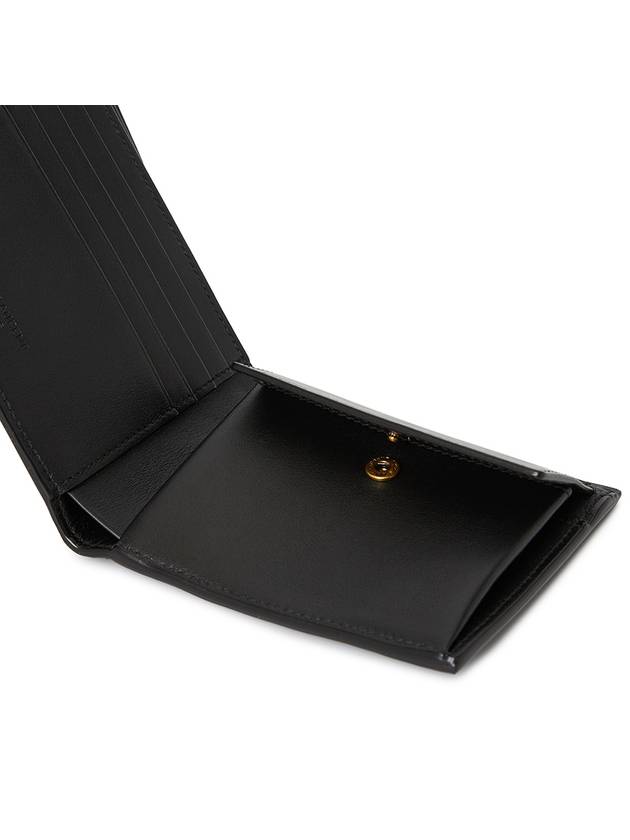 East West Leather Half Wallet Black - SAINT LAURENT - BALAAN 7