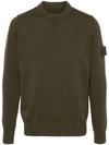 Compass Badge Wool Knit Top Green - STONE ISLAND - BALAAN 1