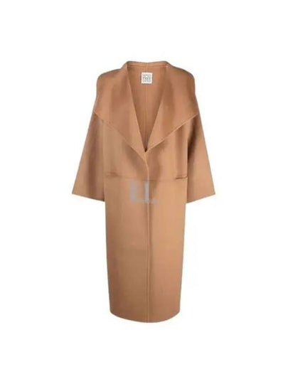 Signature Wool Cashmere Single Coat Camel - TOTEME - BALAAN 2