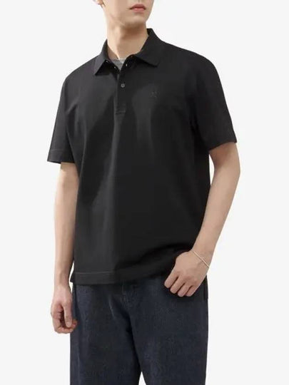 Embroidered Logo Cotton Polo Shirt Black - GIVENCHY - BALAAN 2