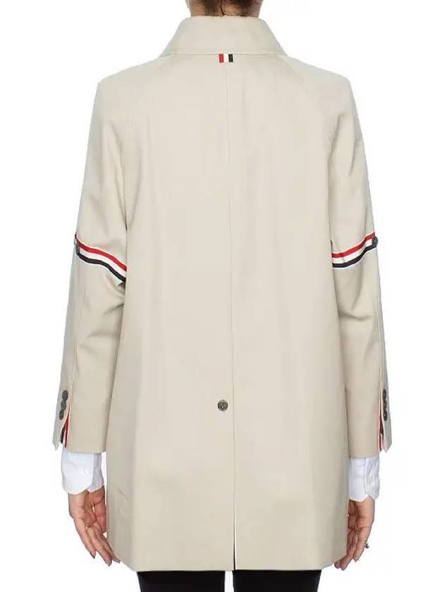 Waterproof Cotton Twill Striped Armband Cropped Car Coat Khaki - THOM BROWNE - BALAAN 8