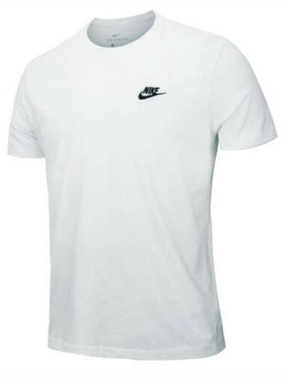 NSW Club French Terry Short Sleeve T-Shirt White - NIKE - BALAAN 2