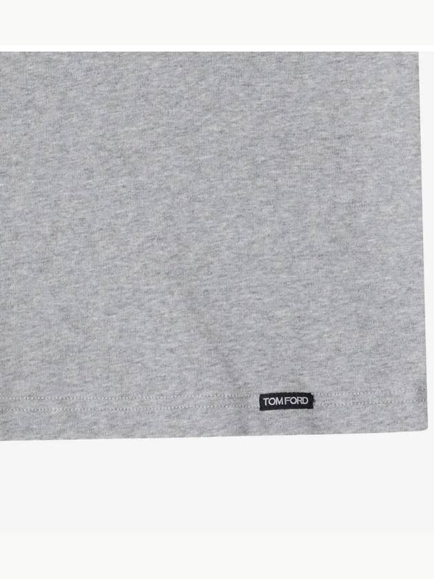 Cotton Crew Neck Short Sleeve T-Shirt Grey - TOM FORD - BALAAN 4