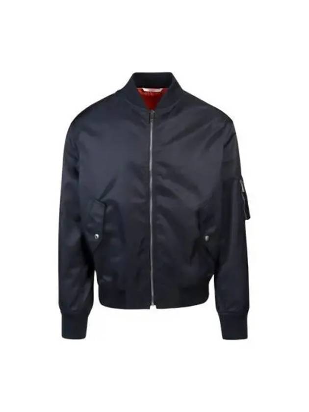 Men's Neon Back Logo Bomber Jacket Navy - VALENTINO - BALAAN 2