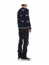 4-Bar Relaxed Hector Pullover Wool Knit Top Navy - THOM BROWNE - BALAAN 7