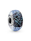 Wavy Dark Blue Murano Glass Ocean Charm Silver - PANDORA - BALAAN 1