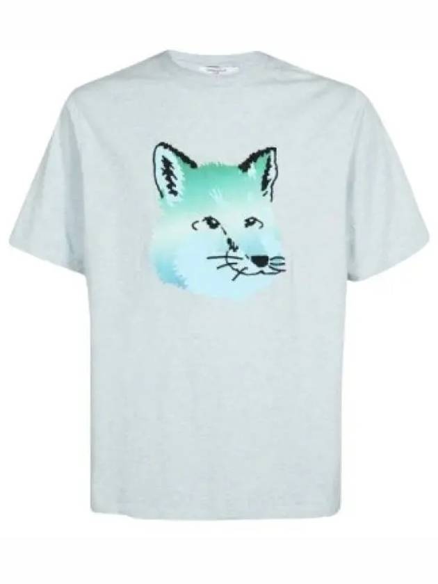 Vibrant Fox Head Easy Short Sleeve T-Shirt Blue Haze Melange - MAISON KITSUNE - BALAAN 2