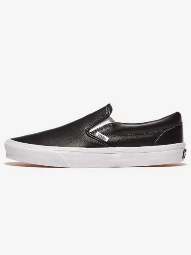 Shoes Sneakers Running Classic Slip On Leather Black True White - VANS - BALAAN 1